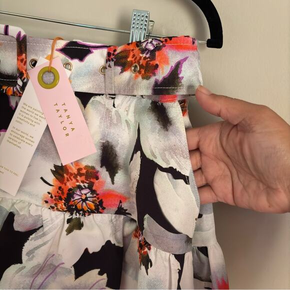NWT Tanya Taylor SilK Floral Short A-Line Skirt Feminine Flowy  - Size L - Picture 3 of 9